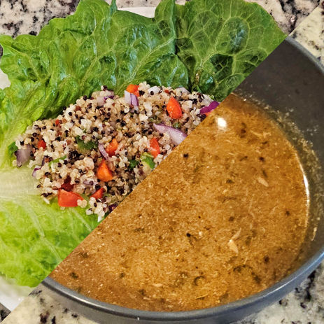 Quinoa Lettuce Wraps with Spicy Asian Peanut Sauce