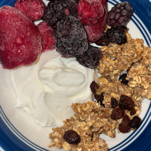 Homemade Granola with Yogurt and Fruit